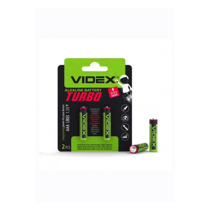 Батарейка Лужна LR03 Мініпальчик Блістер Videx TURBO