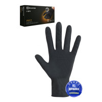 Рукавички захисні Gogrip нітрилові чорні посилені "M" (уп. 25 пар) 69778