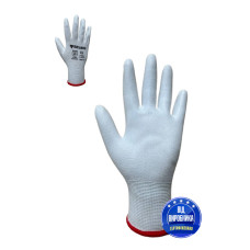 Рукавички синтетичні білі з білим поліуретановим покриттям SEVEN PL9001 "б" р.6