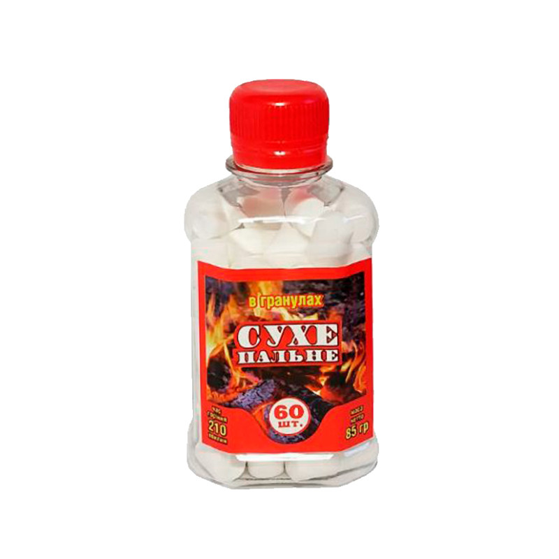 Сухий спирт в гранулах 60шт (пляшка)