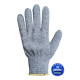 Рукавички трикотажні сірі з ПВХ синього кольору SEVEN