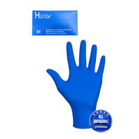 Рукавички оглядові нітрилові HOFFEN сині  р. M (50 пар) 70053