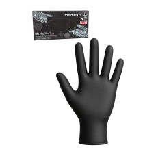 Рукавички оглядові нітрилові чорні BlackyPlus light, р.XL (уп.50 пар)