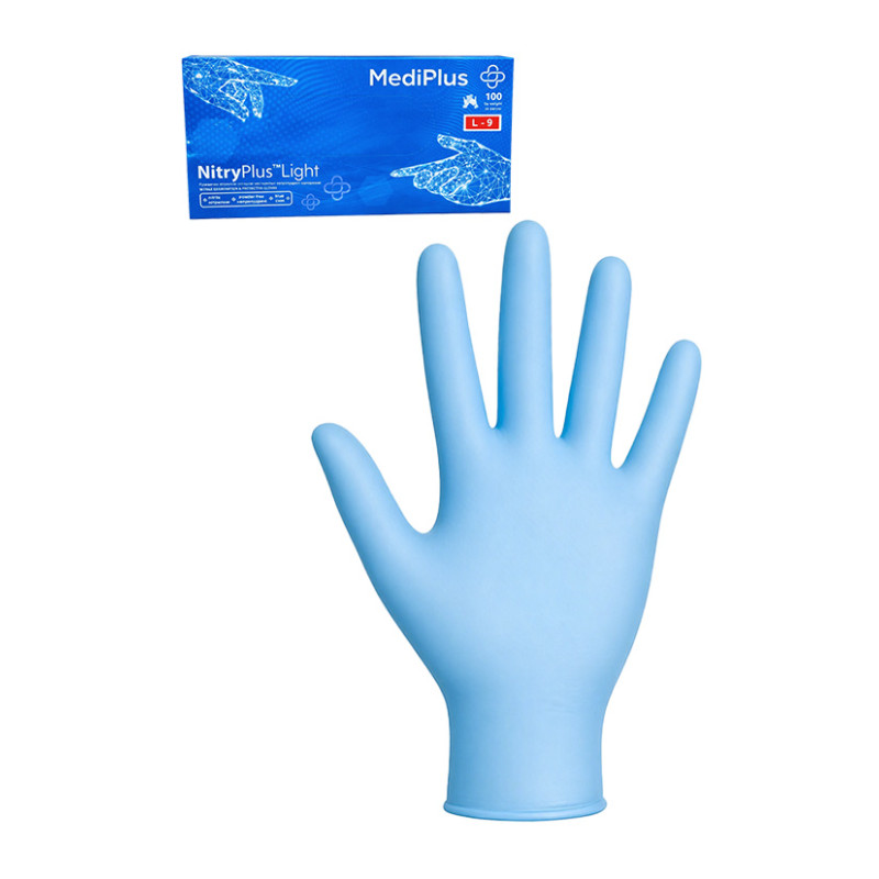 Рукавички оглядові нітрилові сині NitryPlus Light, р.М (50 пар)