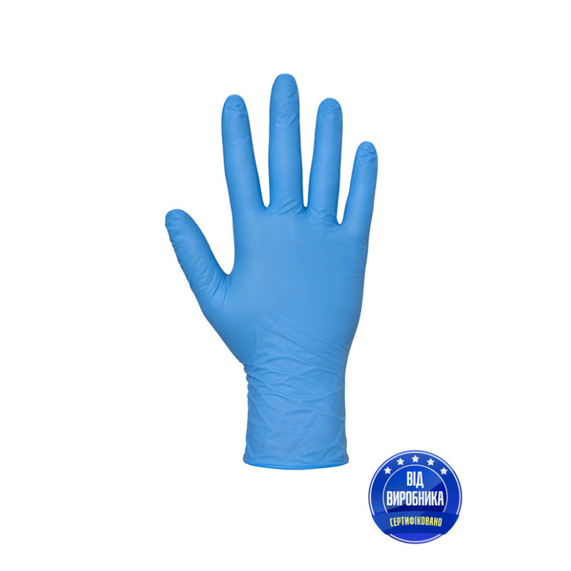 Рукавички оглядові нітрилові сині easyCARE "XL" (уп.50 пар) (1/10)