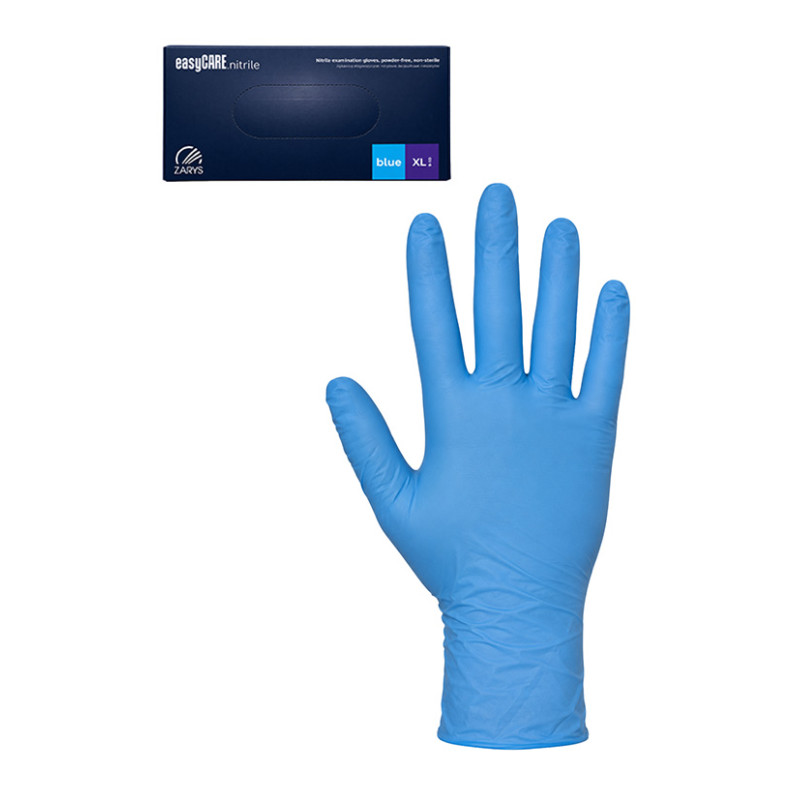 Рукавички оглядові нітрилові сині easyCARE "XL" (уп.50 пар) (1/10)